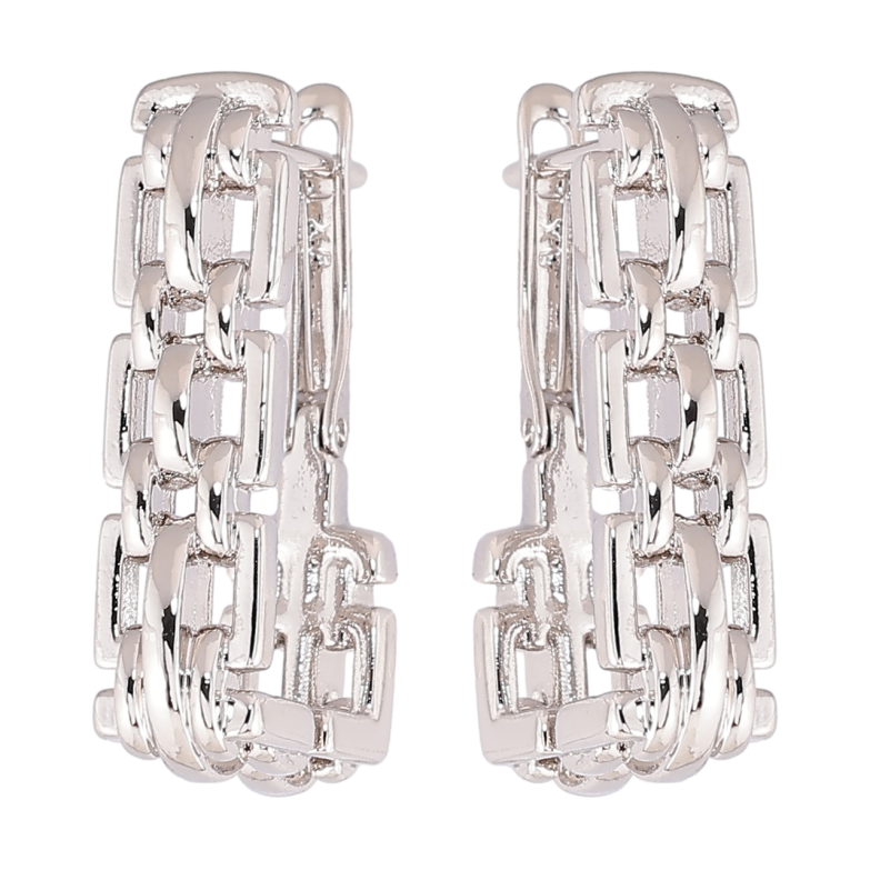 Сережки Xuping Родій англійський замок «Декоративний візерунок» фото №1 Сережки Xuping Родій англійський замок «Декоративний візерунок» фото №1