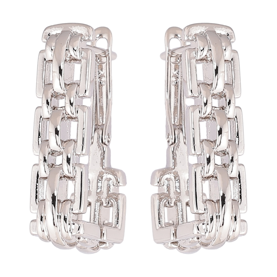 Серьги Xuping Родий английский замок Декоративный узор фото №1 Серьги Xuping Родий английский замок Декоративный узор фото №1