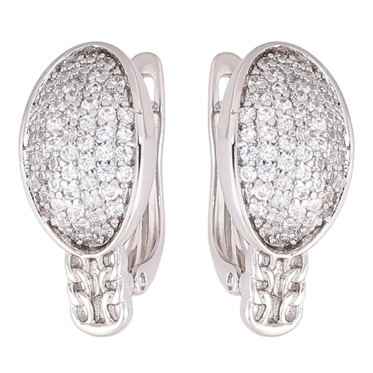 Серьги Xuping Родий английский замок Инкрустация цирконием фото №13