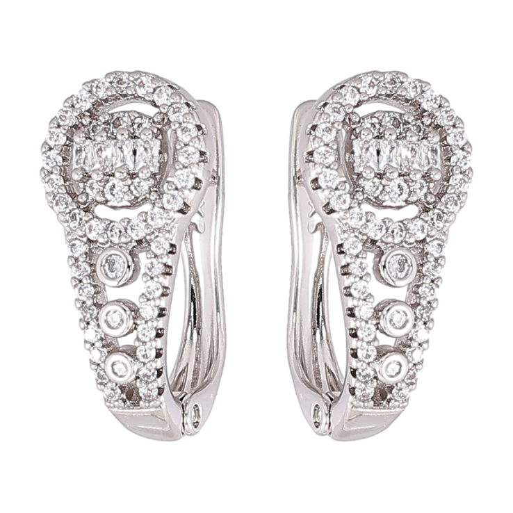 Серьги Xuping Родий английский замок Инкрустация цирконием фото №14