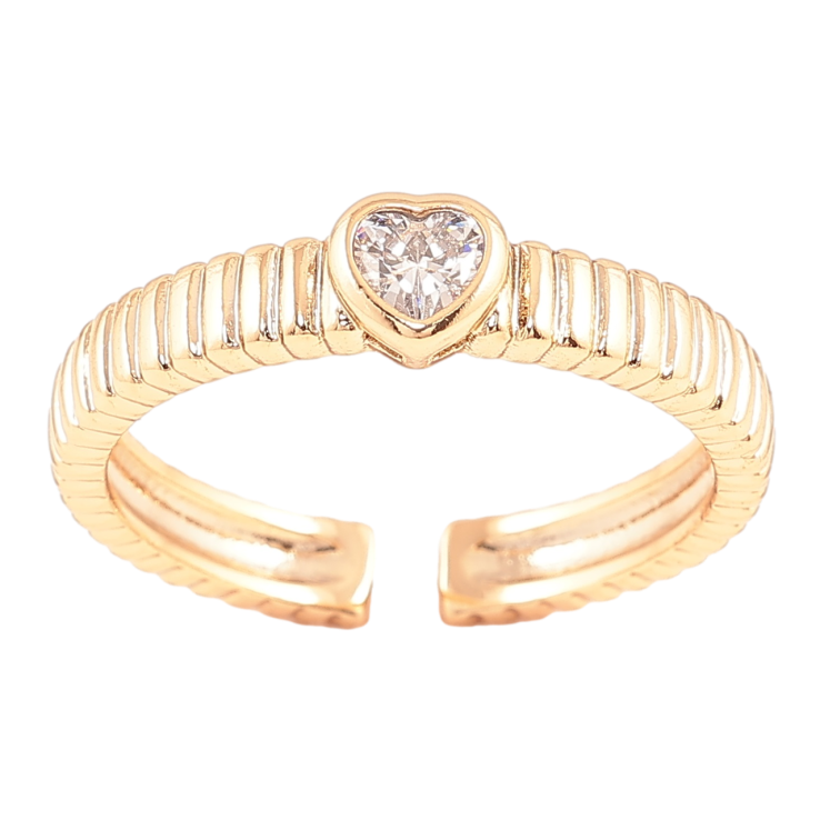 Каблучка Xuping Позолота 18K «Кришталеве сердечко» фото №5 Каблучка Xuping Позолота 18K «Кришталеве сердечко» фото №5