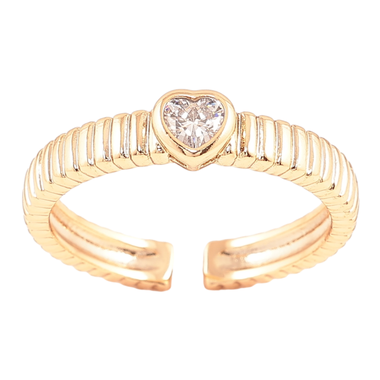 Каблучка Xuping Позолота 18K «Кришталеве сердечко» фото №1 Каблучка Xuping Позолота 18K «Кришталеве сердечко» фото №1