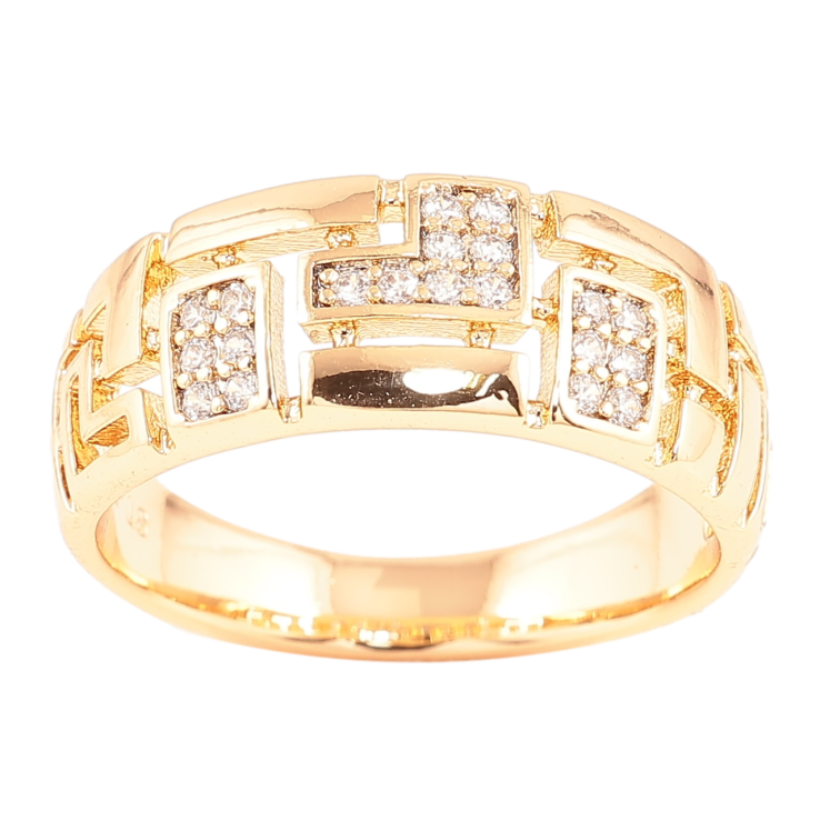 Кольцо Xuping Позолота 18K Резной узор с цирконием фото №19