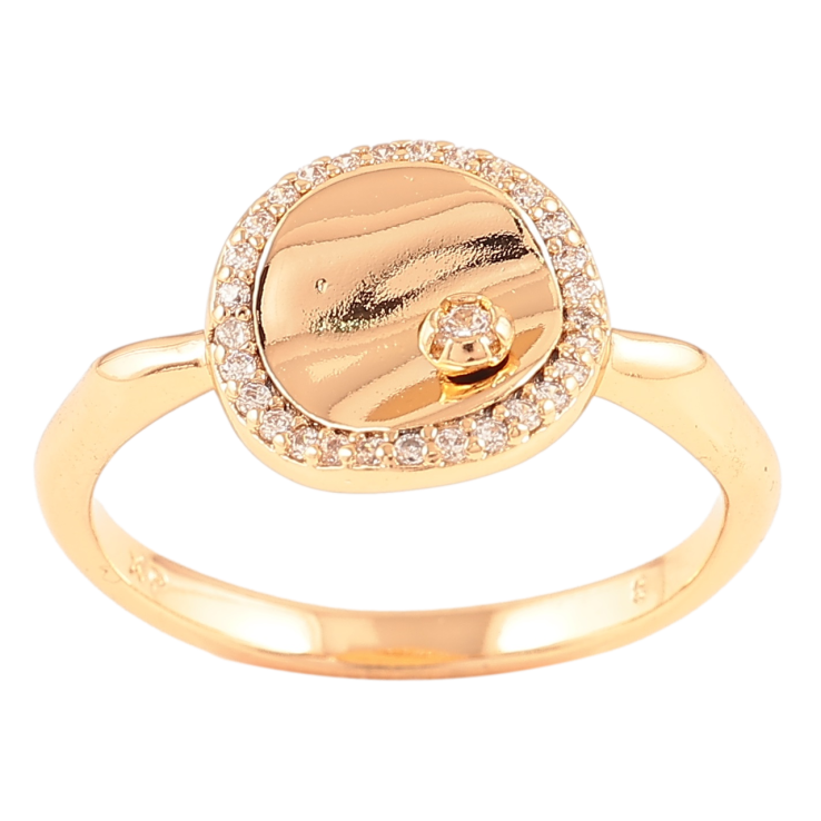 Кольцо Xuping Позолота 18K Декоративный круг с цирконием фото №16