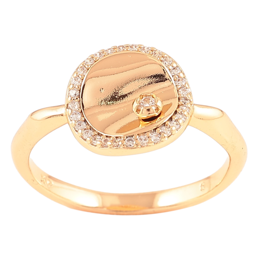 Кольцо Xuping Позолота 18K Декоративный круг с цирконием фото №1 Кольцо Xuping Позолота 18K Декоративный круг с цирконием фото №1