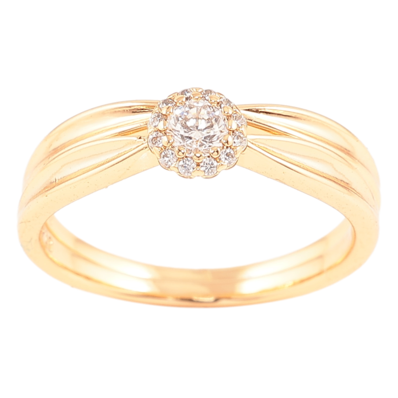 Кольцо Xuping Позолота 18K Двойное Узор с цирконием фото №1