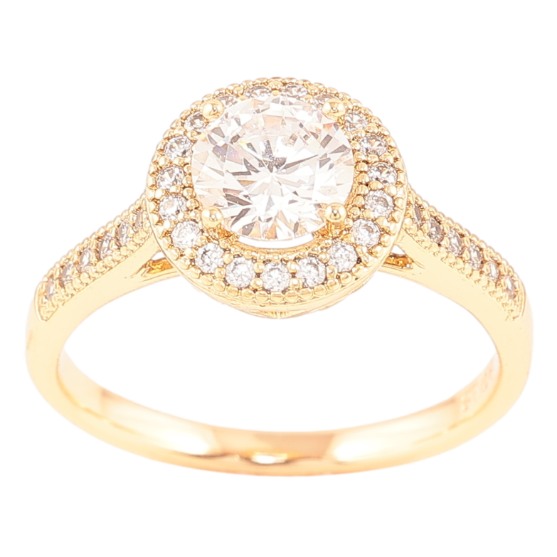 Кольцо Xuping Позолота 18K Фианит в обрамлении циркония фото №1