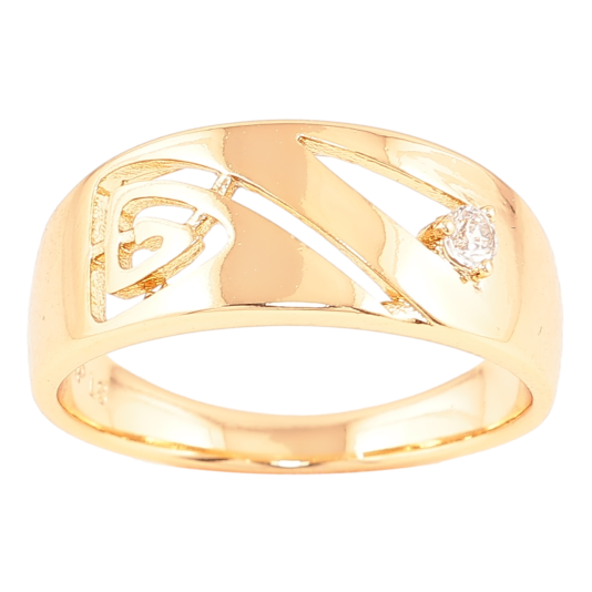 Кольцо Xuping Позолота 18K Резной узор с кристаллом фото №1