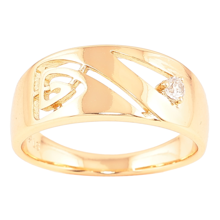 Каблучка Xuping Позолота 18K «Різьблений візерунок з кристалом» фото №6 Каблучка Xuping Позолота 18K «Різьблений візерунок з кристалом» фото №6