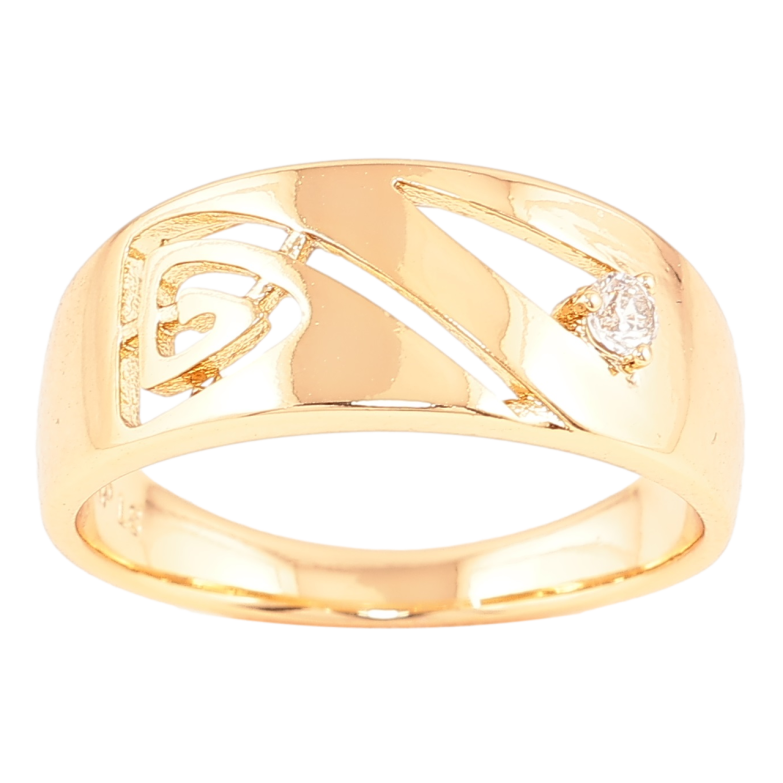 Кольцо Xuping Позолота 18K Резной узор с кристаллом фото №1 Кольцо Xuping Позолота 18K Резной узор с кристаллом фото №1