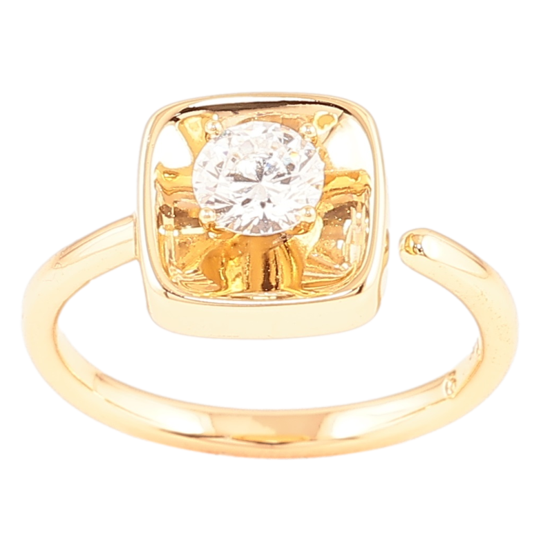 Кольцо Xuping Позолота 18K Квадрат с кристаллом фото №1 Кольцо Xuping Позолота 18K Квадрат с кристаллом фото №1