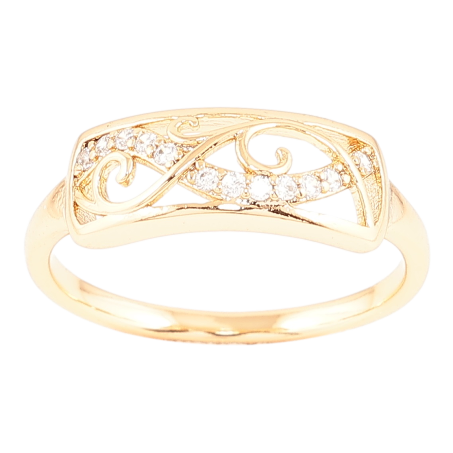 Каблучка Xuping Позолота 18K «Вензельний візерунок з цирконієм» фото №1