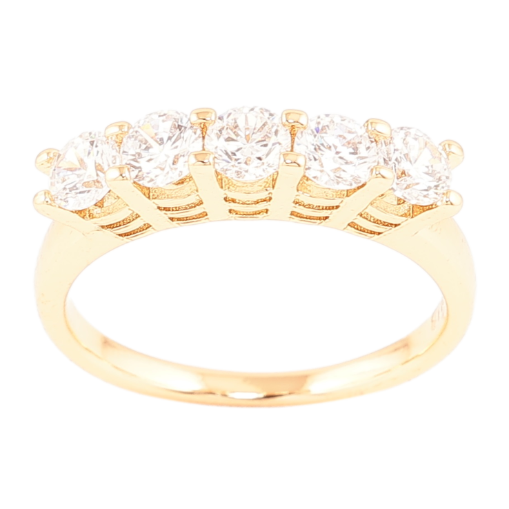 Кольцо Xuping Позолота 18K Дорожка фианитов фото №3 Кольцо Xuping Позолота 18K Дорожка фианитов фото №3