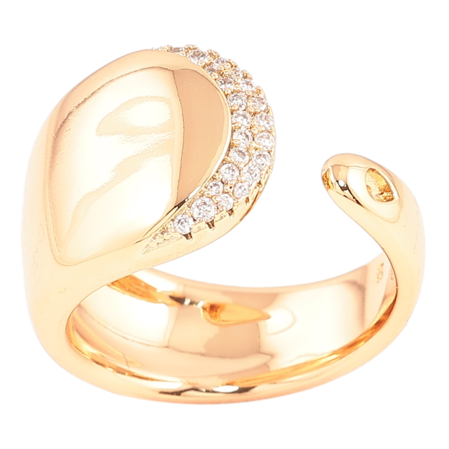 Каблучка Xuping Позолота 18K «Візерунок з цирконієм» фото №1 Каблучка Xuping Позолота 18K «Візерунок з цирконієм» фото №1