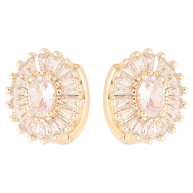 Сережки Xuping M&L Колір 18K колечка «Овали з інкрустацією фіанітами» фото №7