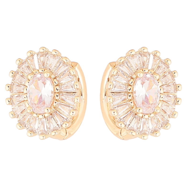 Сережки Xuping M&L Колір 18K колечка «Овали з інкрустацією фіанітами» фото №2 Сережки Xuping M&L Колір 18K колечка «Овали з інкрустацією фіанітами» фото №2