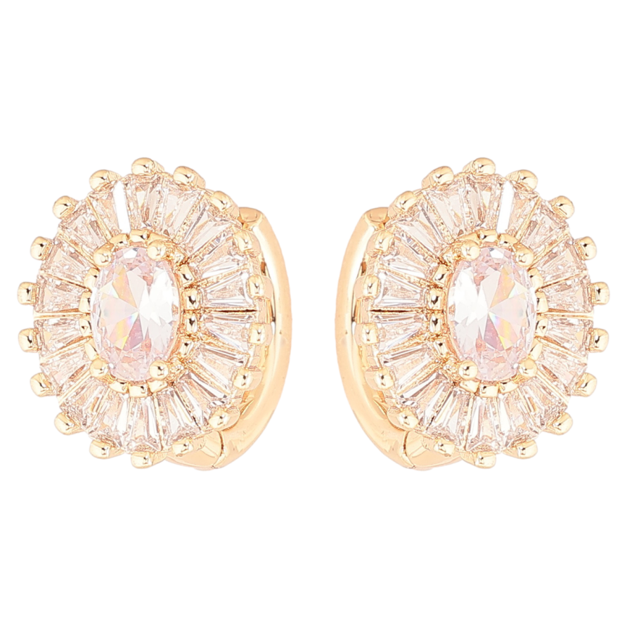 Сережки Xuping M&L Колір 18K колечка «Овали з інкрустацією фіанітами» фото №1