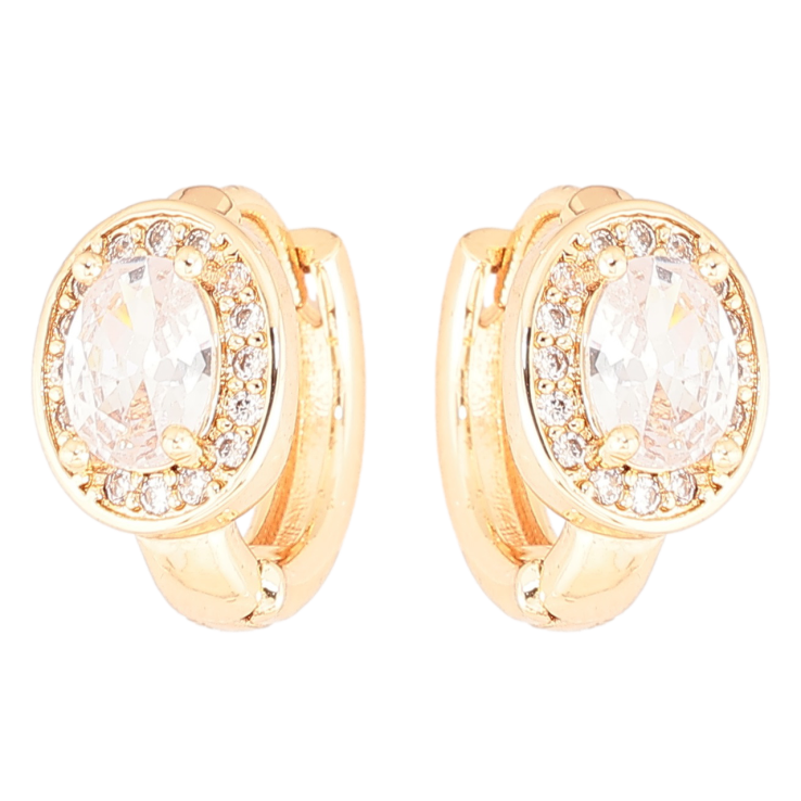 Сережки Xuping M&L Колір 18K колечка «Фіаніти в обрамленні цирконію» фото №5