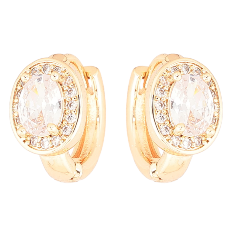 Сережки Xuping M&L Колір 18K колечка «Фіаніти в обрамленні цирконію» фото №1