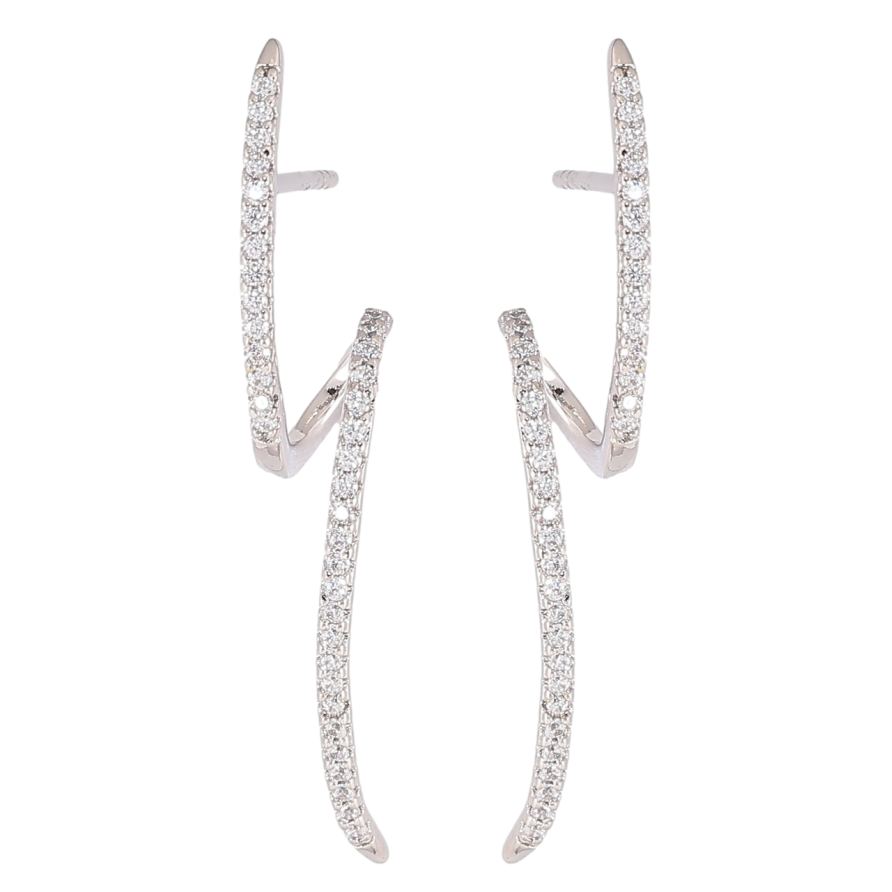 Сережки Xuping Родій пусети «Кручені доріжки цирконію» фото №1