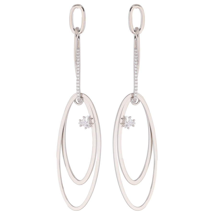 Серьги Xuping Родий пусеты Декоративные подвески с цирконием фото №1