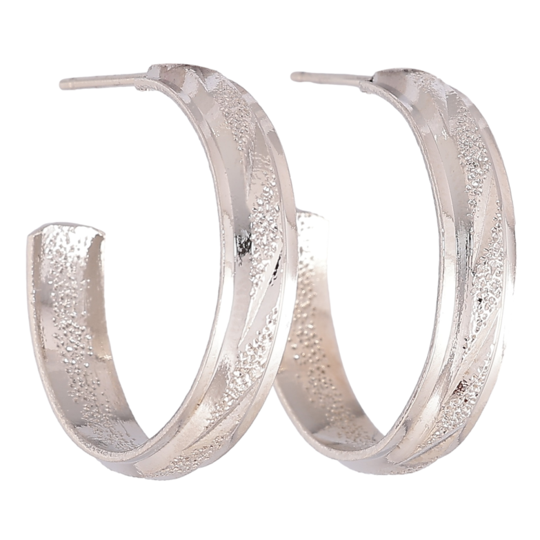 Серьги Xuping Родий пусеты Дуги с узором шагренью фото №1