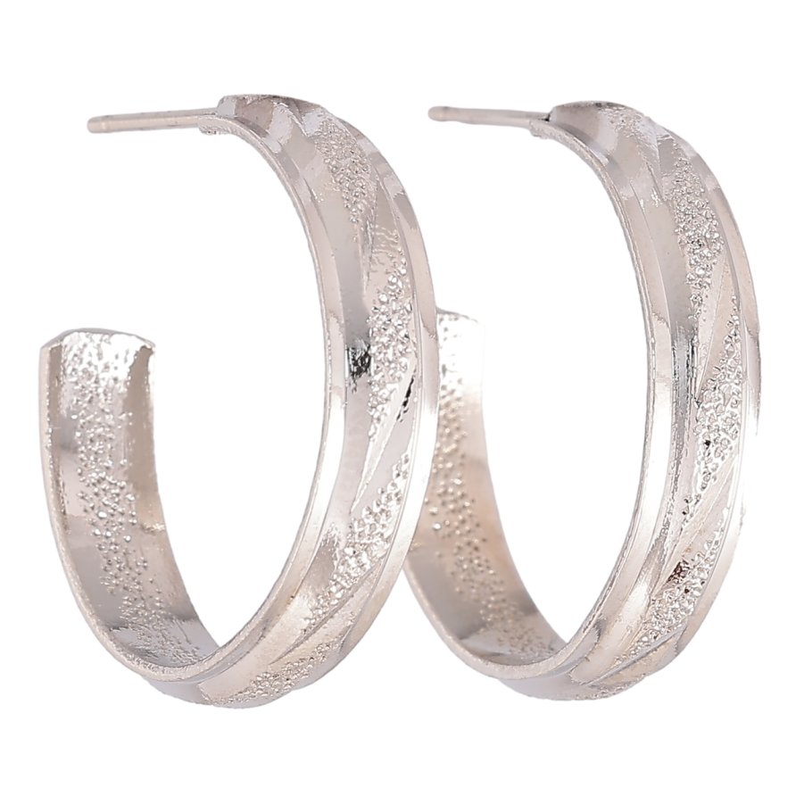 Сережки Xuping Родій пусети «Дуги з візерунком шагренью» фото №1 Сережки Xuping Родій пусети «Дуги з візерунком шагренью» фото №1