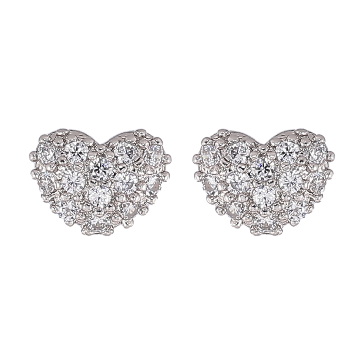 Серьги Xuping Родий пусеты Сердечки с цирконием фото №25