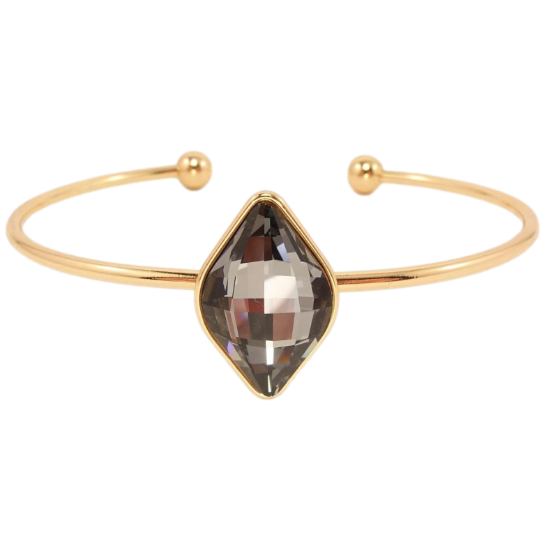 Браслет Xuping колір 18K із кристалами Swarovski Ромбовидний кристал Graphite ø 7 см фото №1