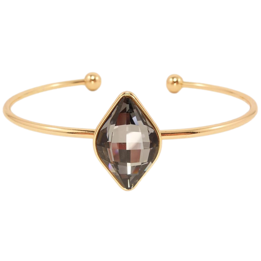 Браслет Xuping цвет 18K с кристаллами Swarovski Ромбовидный кристалл Graphite ø 7 см фото №1