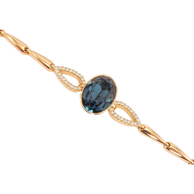 Браслет Xuping колір 18K із кристалами Swarovski Кристал Montana дод. замок на два розміри 16.5,19см фото №2 Браслет Xuping колір 18K із кристалами Swarovski Кристал Montana дод. замок на два розміри 16.5,19см фото №2