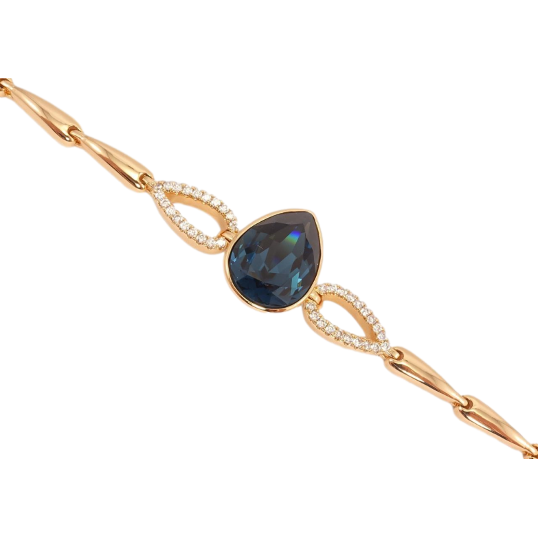 Браслет Xuping цвет 18K с кристаллами Swarovski Кристалл Montana доп. замок на два размера 16.5,19см фото №1 Браслет Xuping цвет 18K с кристаллами Swarovski Кристалл Montana доп. замок на два размера 16.5,19см фото №1