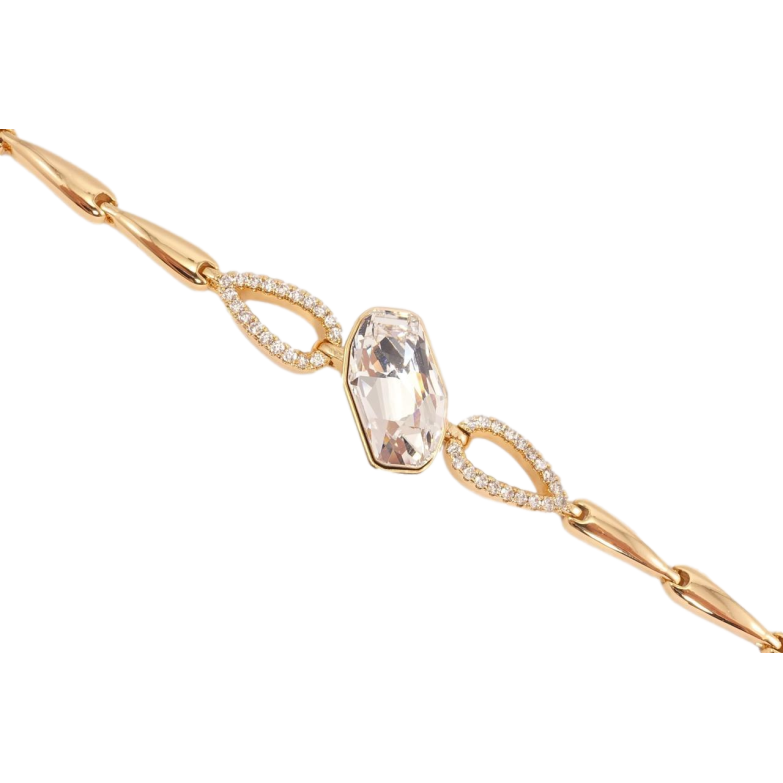 Браслет Xuping колір 18K із кристалами Swarovski Кристал Clear дод. замок на два розміри 16.5,19см фото №1