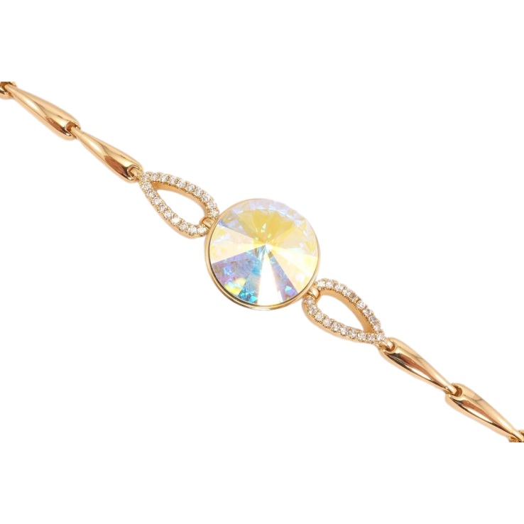 Браслет Xuping цвет 18K с кристаллами Swarovski Кристалл Aurore Boreale доп. замок на два размера фото №24