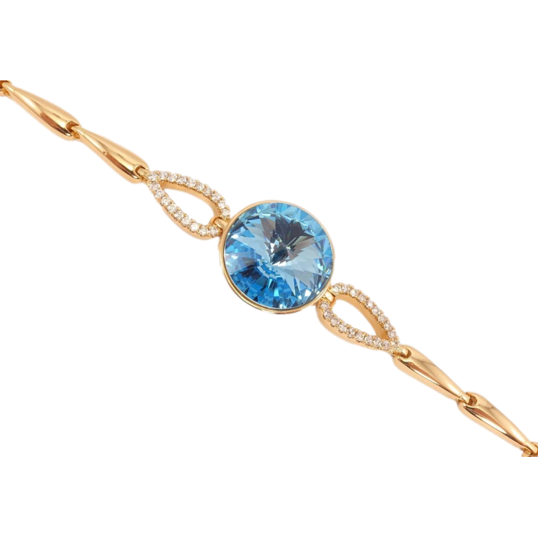 Браслет Xuping колір 18K із кристалами Swarovski Кристал Ocean Delite дод. замок на два розміри фото №2