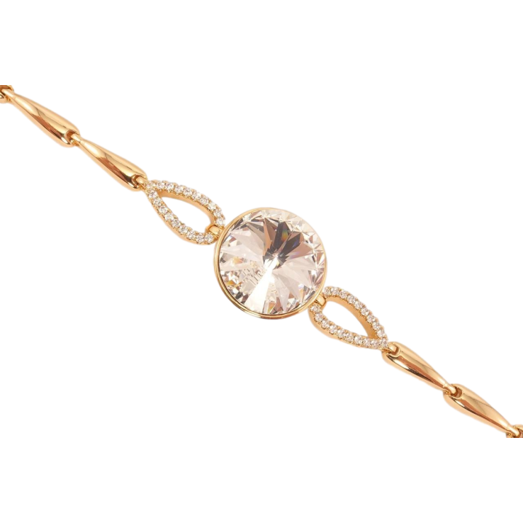 Браслет Xuping цвет 18K с кристаллами Swarovski Кристалл Clear доп. замок звено на два размера 17,19.5см фото №15