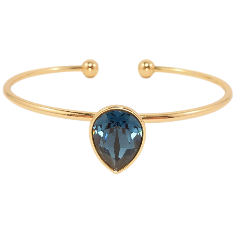 Браслет Xuping цвет 18K с кристаллами Swarovski Кристалл капелька Montana ø 6,5 см фото №1 Браслет Xuping цвет 18K с кристаллами Swarovski Кристалл капелька Montana ø 6,5 см фото №1