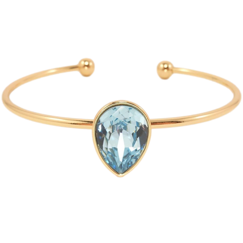 Браслет Xuping колір 18K із кристалами Swarovski Кристал крапелька Aquamarine ø 6,5 см фото №1