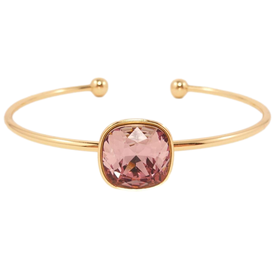 Браслет Xuping цвет 18K с кристаллами Swarovski Кристалл квадратная подушечка Antique Pink ø 6,5 см фото №1