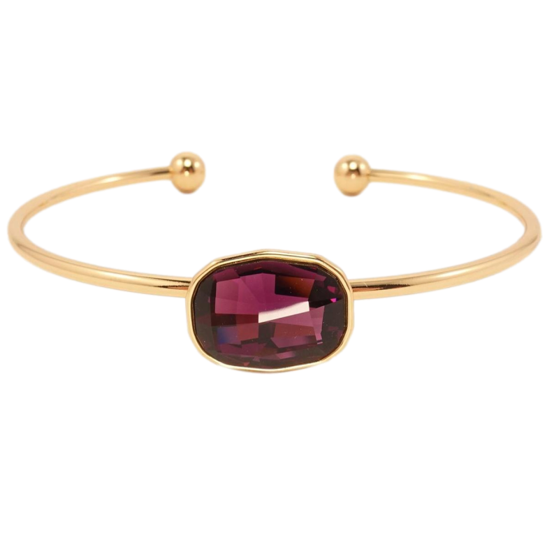 Браслет Xuping колір 18K із кристалами Swarovski Кристал Cushion Burgundy ø 6,5 см фото №1