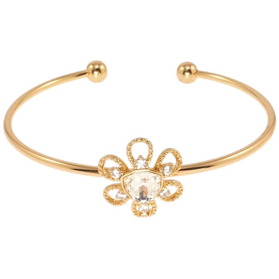 Браслет Xuping колір 18K з кр-ми Swarovski Квітка з кристалом Clear ø 6см фото №1 Браслет Xuping колір 18K з кр-ми Swarovski Квітка з кристалом Clear ø 6см фото №1