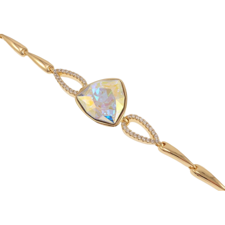 Браслет Xuping колір 18K з кр-ми Swarovski Кристал АВ довжина з дод. замком 17,19см х 5мм фото №1 Браслет Xuping колір 18K з кр-ми Swarovski Кристал АВ довжина з дод. замком 17,19см х 5мм фото №1