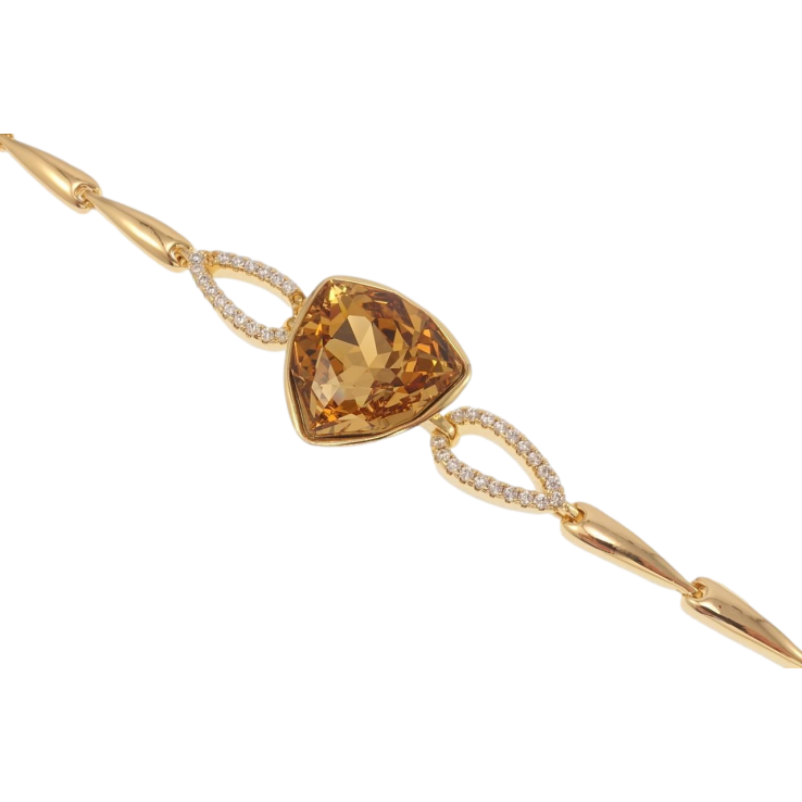 Браслет Xuping цвет 18K с кр-ми Swarovski Кристалл Copper длина с доп. замком 17,19см х 5мм фото №3