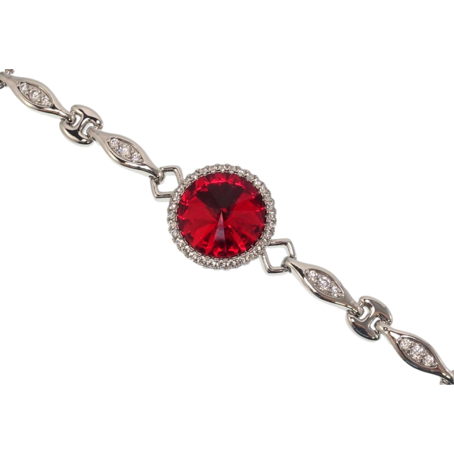 Браслет Xuping колір Родій з кр-ми Swarovski Кристал Siam ø 18мм довжина з доп.замком 17.5,20см х 5-7мм фото №1 Браслет Xuping колір Родій з кр-ми Swarovski Кристал Siam ø 18мм довжина з доп.замком 17.5,20см х 5-7мм фото №1