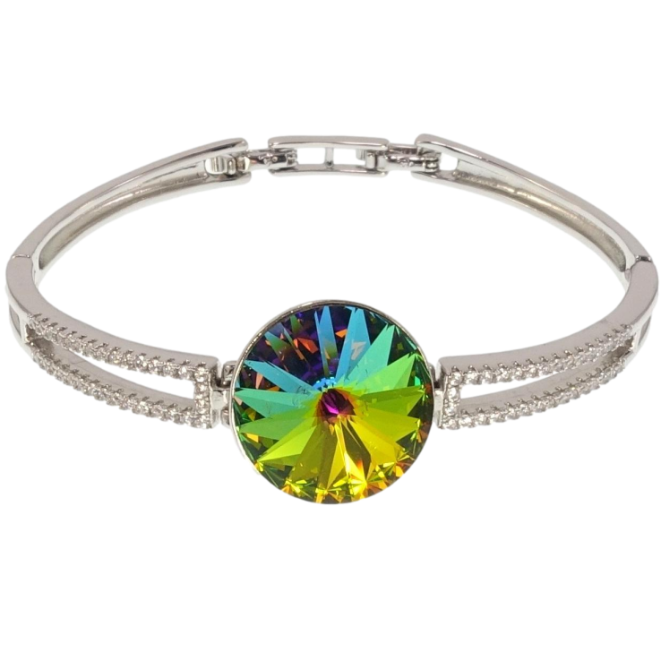 Браслет Xuping цвет Родий с кр-ми Swarovski Кристалл Vitrail Medium ø 18мм длина с доп.замком 16.5,18см х фото №16