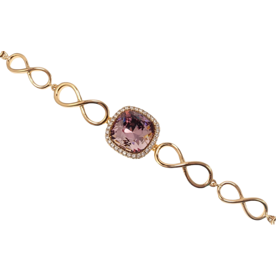 Браслет Xuping цвет 18K с кр-ми Swarovski Кристалл Amethyst длина с доп.замком 17,19см фото №1 Браслет Xuping цвет 18K с кр-ми Swarovski Кристалл Amethyst длина с доп.замком 17,19см фото №1