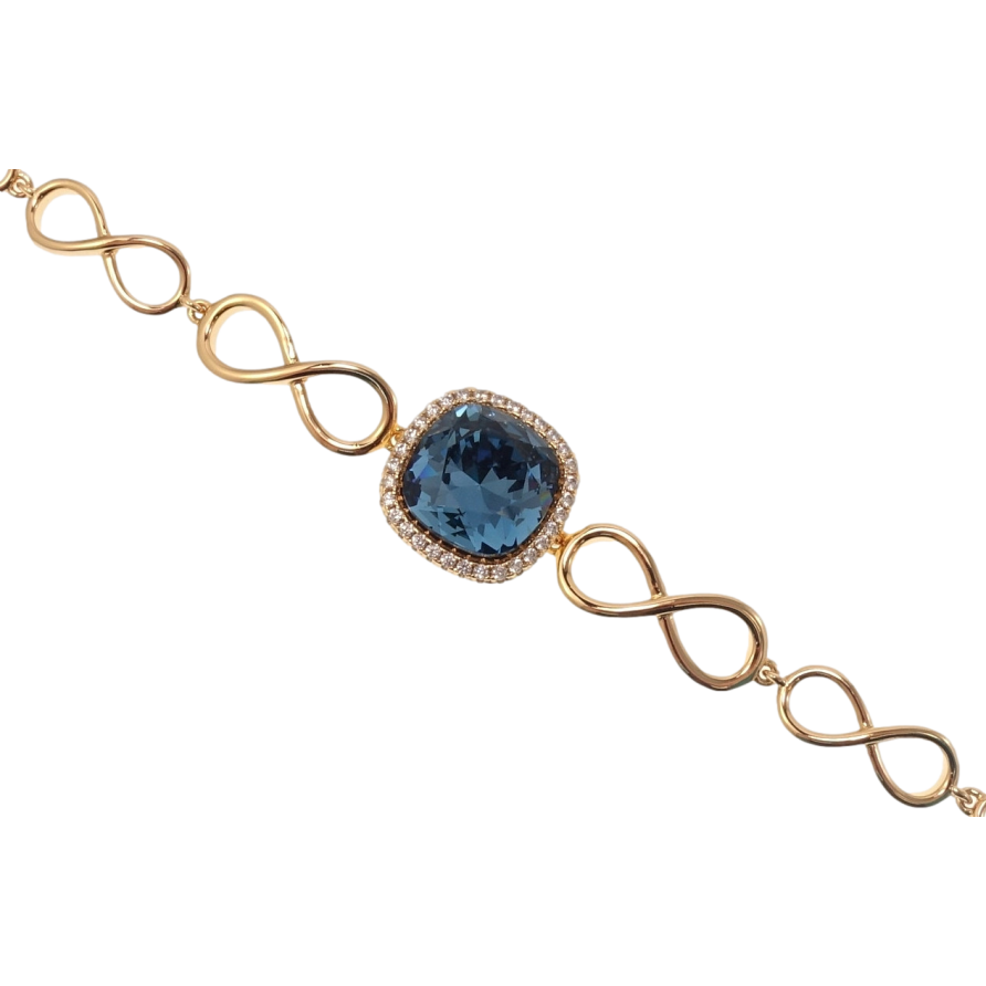 Браслет Xuping цвет 18K с кр-ми Swarovski Кристалл Montana длина с доп.замком 17,19см фото №1 Браслет Xuping цвет 18K с кр-ми Swarovski Кристалл Montana длина с доп.замком 17,19см фото №1