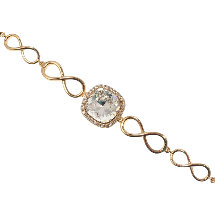 Браслет Xuping цвет 18K с кр-ми Swarovski Кристалл Clear длина с доп.замком 17,19см х 6-8мм фото №4