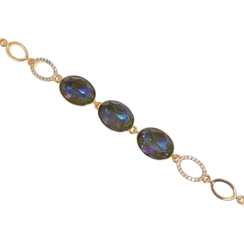 Браслет Xuping колір 18K з кр-ми Swarovski Три кристали Burgundy Delite довжина з доп.замком 17,19.5см фото №1