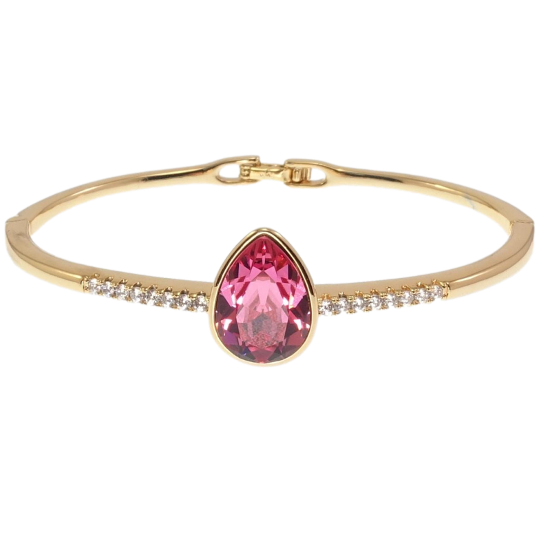 Браслет Xuping колір 18K з кр-ми Swarovski Кристал Rose на доріжці ø 6,5см фото №1 Браслет Xuping колір 18K з кр-ми Swarovski Кристал Rose на доріжці ø 6,5см фото №1
